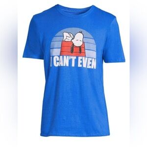 Peanuts Snoopy I Can’t Even Graphic T Shirt Blue 3XL Cotton Funny Cartoon Tee